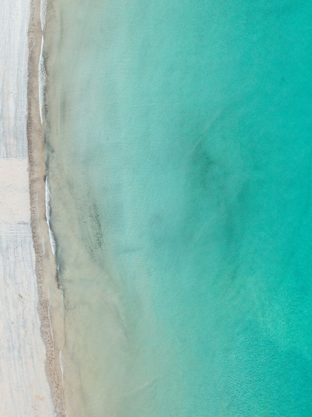 Aerial view of a beach in Saint-Lunaire
