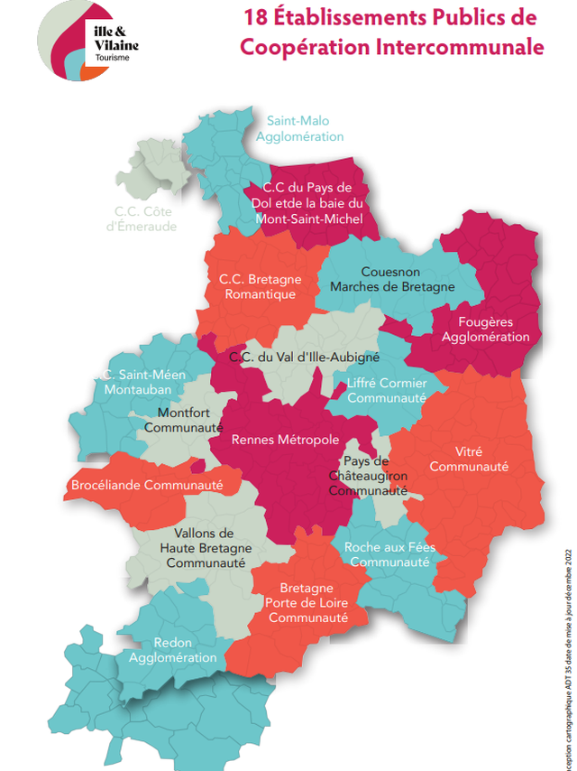 2023_Carte des 18 EPCI en Ille-et-Vilaine