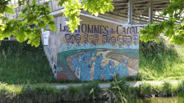 Fresque Les hommes du canal, de Héol, Hédé Bazouges